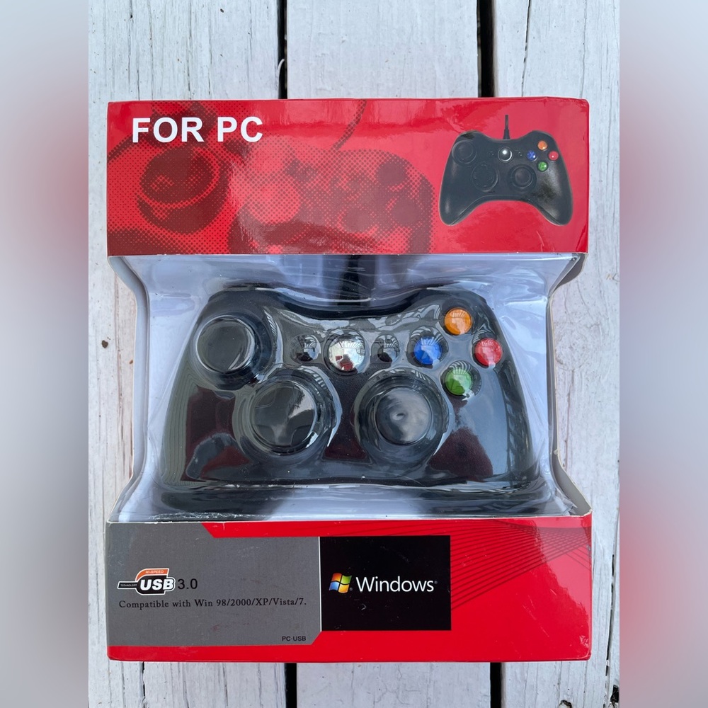 Wired Black Game Controller for PC